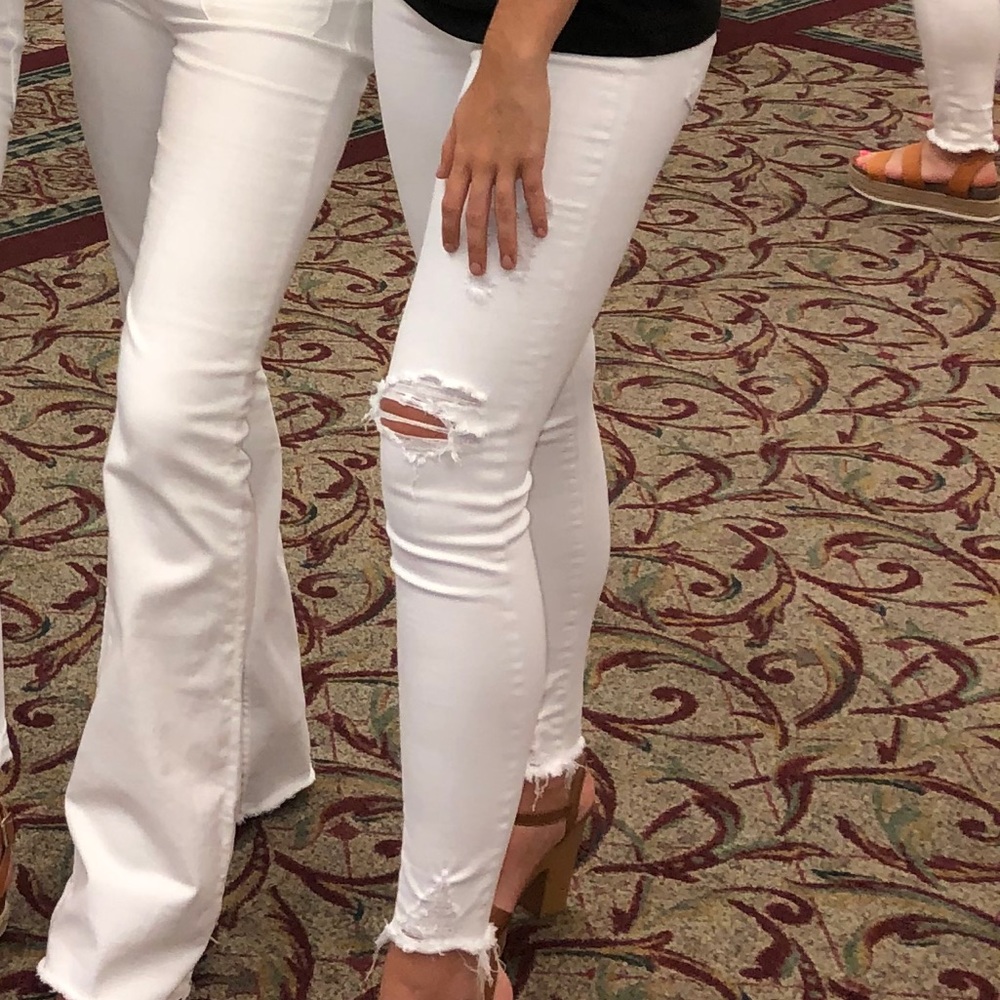 White Distressed Skinny Jeans